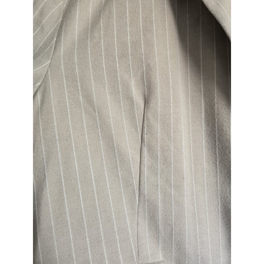 Free People Oversized Layering Menswear Reggie Blazer Khaki Stripe Medium Preppy - Picture 6 of 12